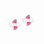 گوشواره نقره Whirligig صورتی سفید