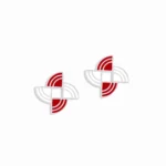 گوشواره نقره Whirligig قرمز سفید