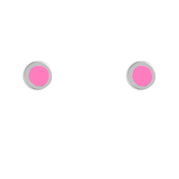 گوشواره نقره Dot صورتی کم رنگ